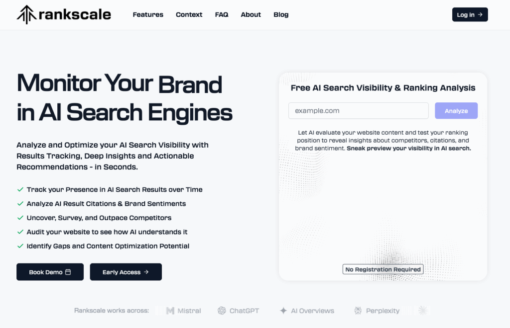 rankscale homepage image for answer engine reporting